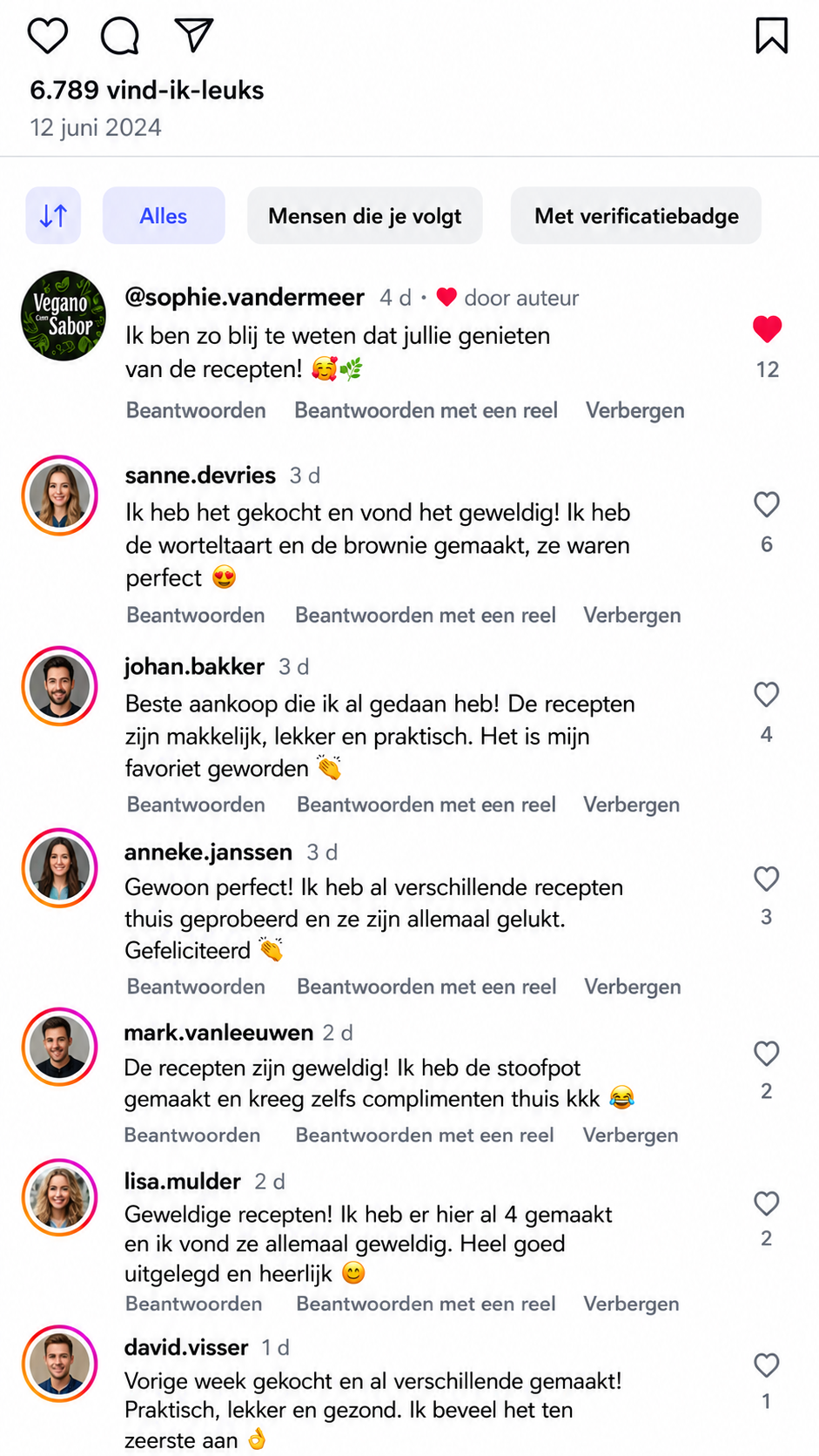 Klantrecensie op Instagram