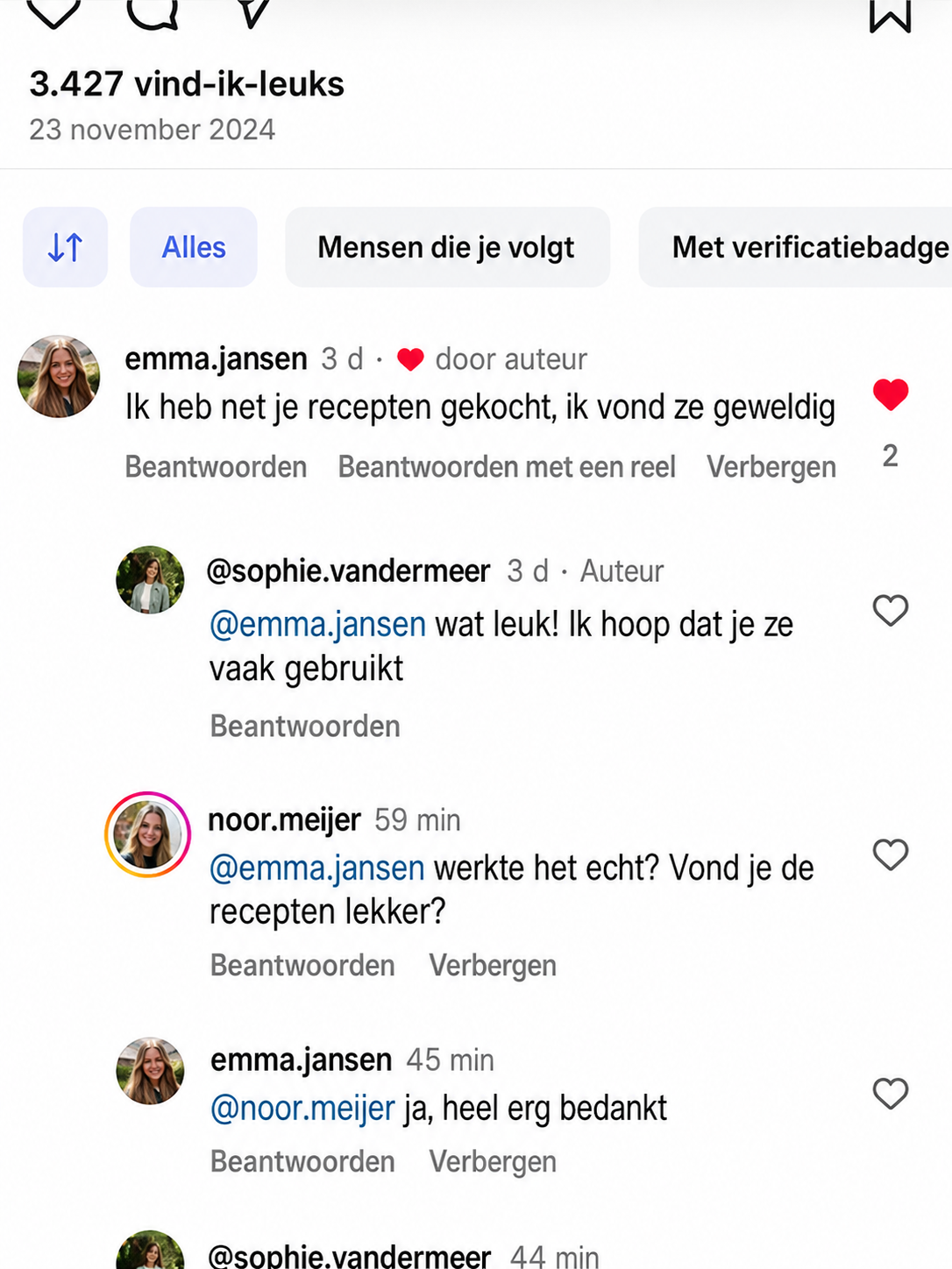 Klantrecensie op Instagram