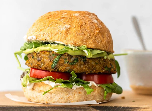 Sappige veganistische burger